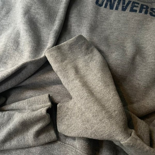画像5: US グレー×青 カレッジロゴスウェット クルーネック ハンドウォーマー付き[17695]