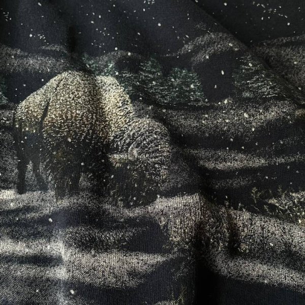 画像7: ネイビー 動物柄 イラストプリント スウェット ヘンリーネック [17719]