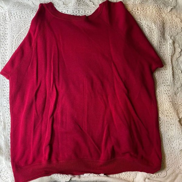 画像7: 赤 ロゴプリント 長袖 スウェット クルーネック マリンモチーフ [17766]