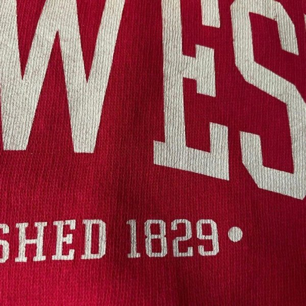 画像3: 赤 ロゴプリント 長袖 スウェット クルーネック [17767]