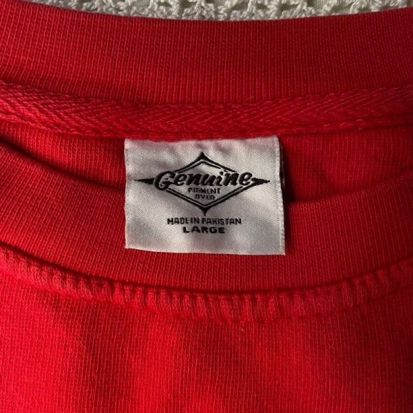 画像5: 赤 ロゴプリント 長袖 スウェット クルーネック [17767]