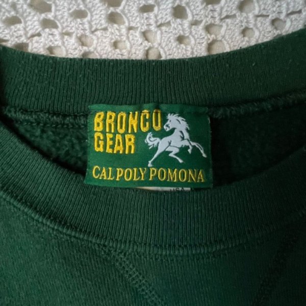 画像5: 緑 ロゴ刺繍 長袖 スウェット クルーネック [17769]