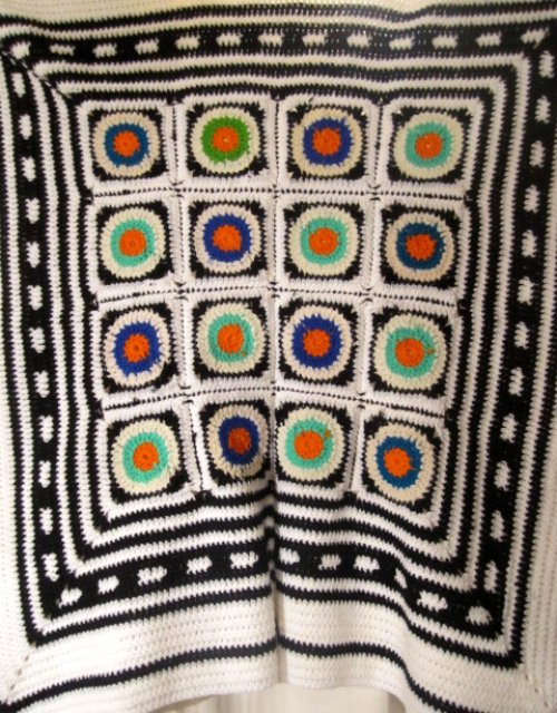 他の写真1: かぎ針編み ニットブランケット　95×90cm〔1040〕