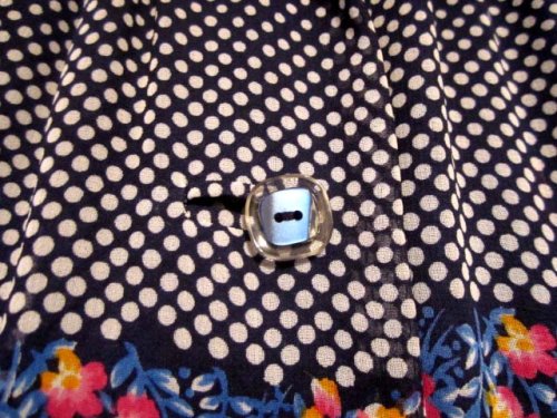 他の写真3: 花柄 ドット 長袖 レトロワンピース スタンドカラー[55052]　