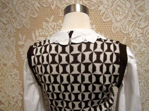 他の写真3: レトロ柄ニットベスト 〔5076〕