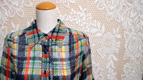 他の写真1: チェック柄半袖ワンピース　[1111]