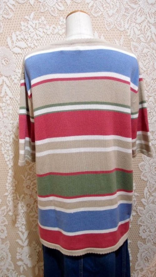 他の写真1: 赤ボーダーサマーニット[1004]