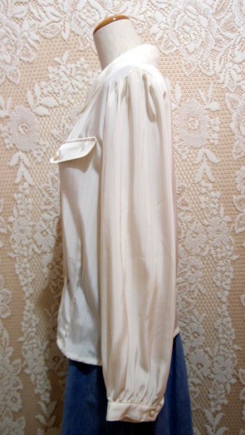 他の写真1: フェイクポケット付きストライプブラウス[5066]