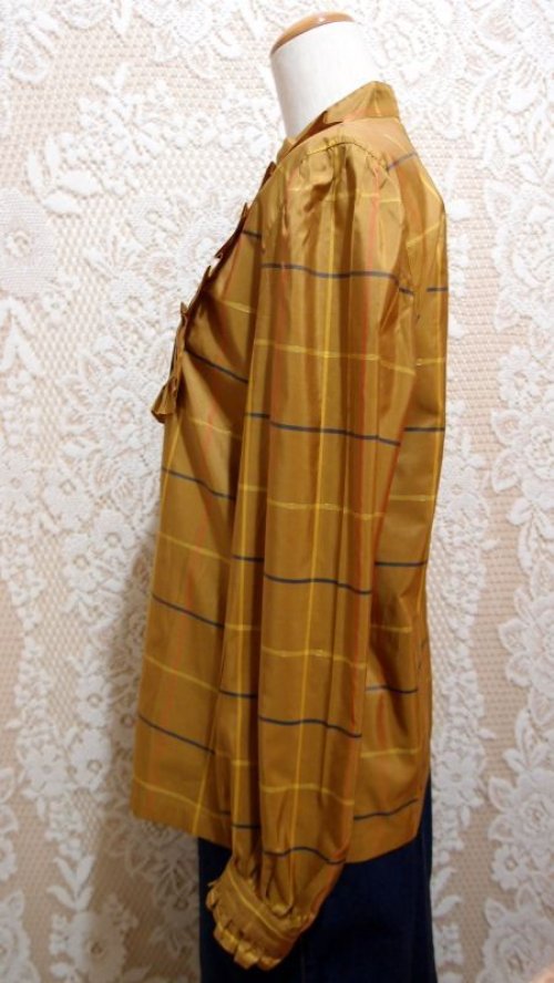 他の写真1: スタンドカラーチェックブラウス[5100]