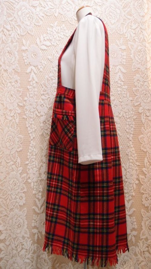 他の写真1: チェックウールフリンジワンピース[5291]