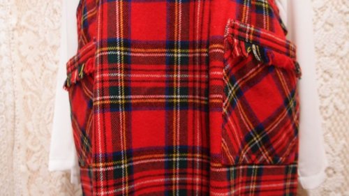 他の写真2: チェックウールフリンジワンピース[5291]