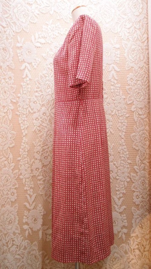 他の写真1: レトロ柄半袖ワンピース[1192]