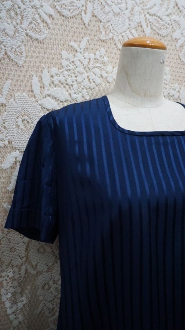 画像5: ストライプ柄　ネイビーワンピース  [51887]