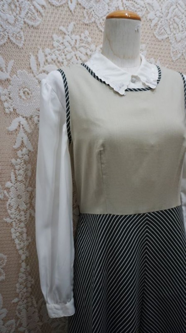 画像4: ストライプ柄　ノースリーブ ワンピース [51906]