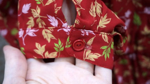 画像5: ボタニカル柄 長袖 レトロワンピース[55619]