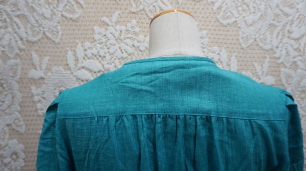 画像9: 無地 グリーン半袖 レトロワンピース[52074]