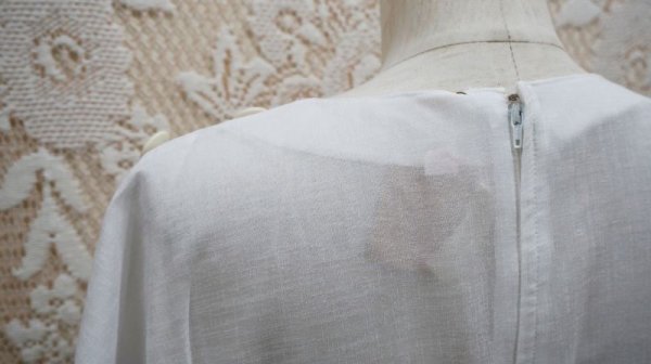 画像9: 無地 白 半袖 レトロワンピース[52096]