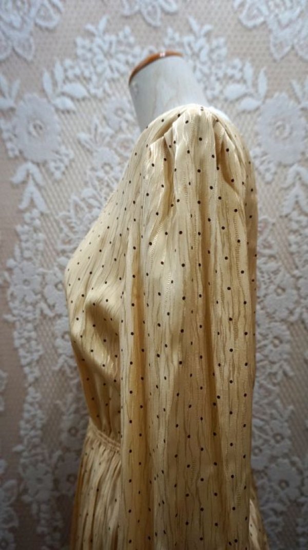 画像8: ドット柄　長袖 レトロワンピース スタンダードカラー[55655]