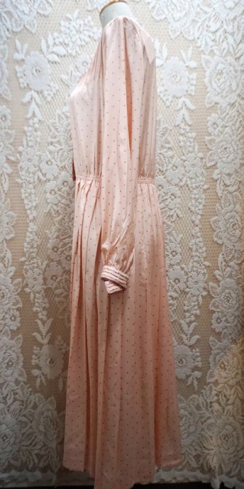 他の写真2: ドット柄 長袖 レトロワンピース スタンドカラー[55643]