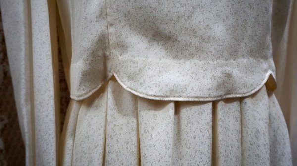 画像5: 無地 ホワイト 長袖 レトロワンピース[55718]