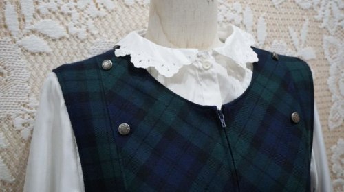 他の写真1: タータンチェック柄  ノースリーブワンピース[52153]