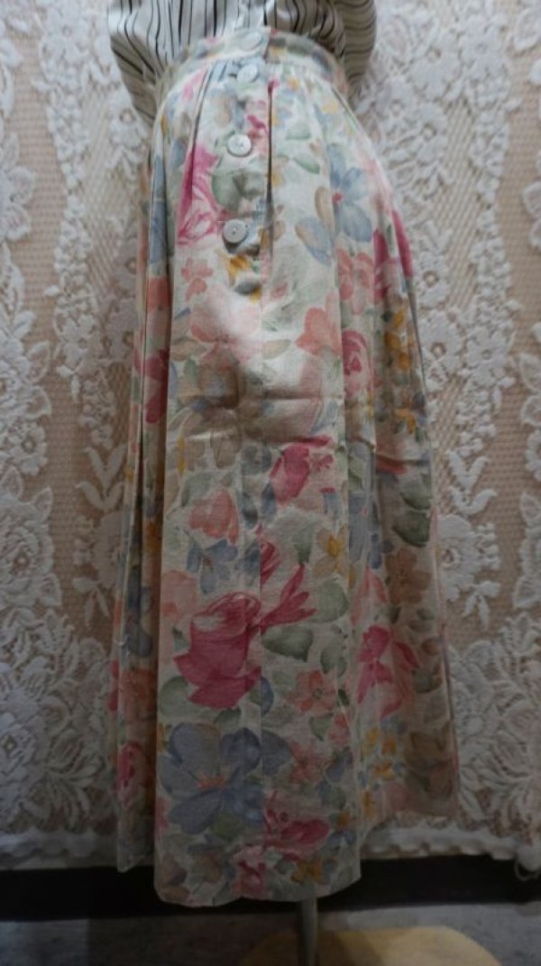 画像3: 花柄　パステルスカート/w63cm [41244]