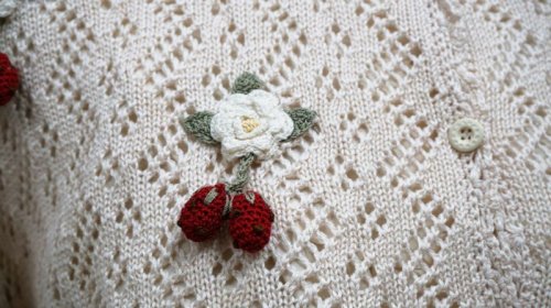 他の写真3: ホワイト コットン カーディガン[1017]