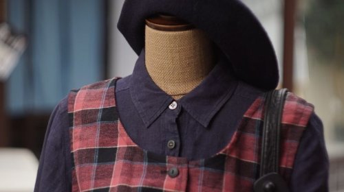 他の写真1: チェック柄 ピンク ノースリーブワンピース　[52169]