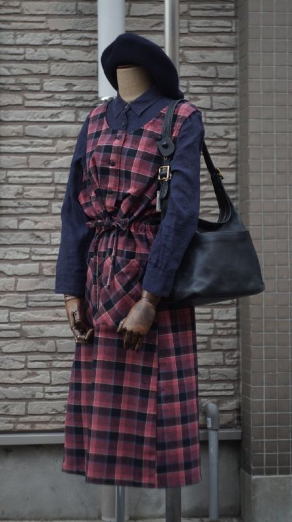 画像4: チェック柄 ピンク ノースリーブワンピース　[52169]