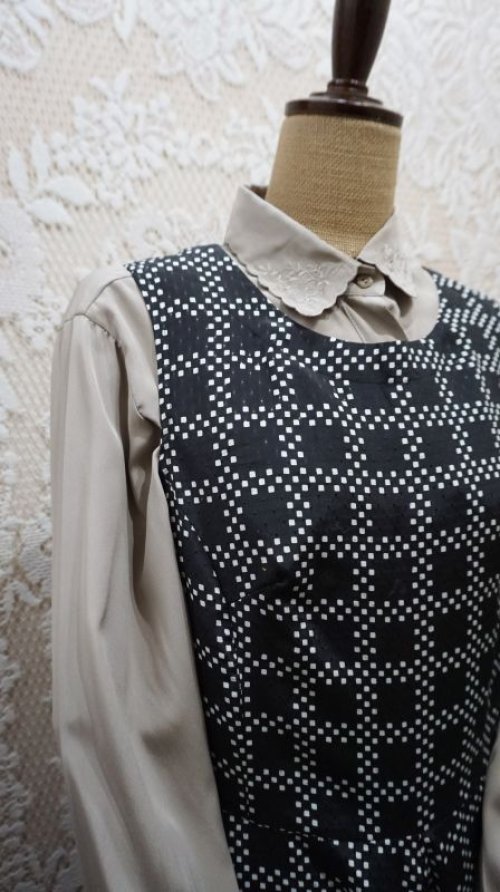 他の写真2: チェック柄 ジャンパースカート モノトーン ワンピース [52190]