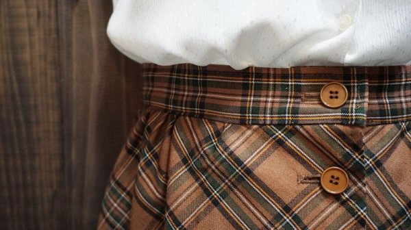 画像3: チェック柄 スカート/w68cm [41291]