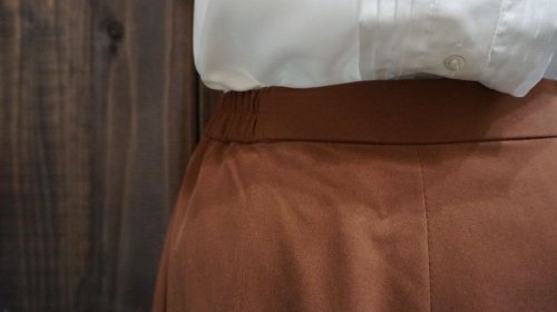 他の写真1: 無地 ブラウン スカート/w62cm[41308]