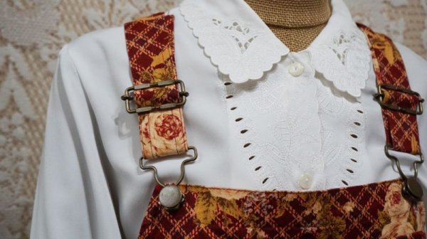 画像9: 花柄 デニム ジャンパースカート[50016]