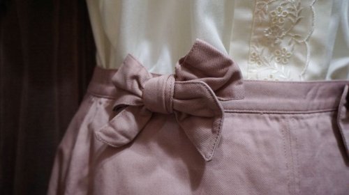 他の写真1: “PINK HOUSE”無地 ピンク コットン スカート フレア/w62cm[41391]