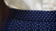 他の写真1: “東京スタイル”ドット柄 ネイビー スカート プリーツ/w70cm[41411]