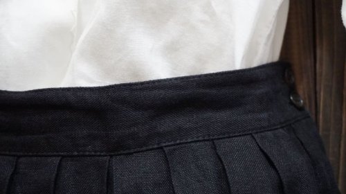 他の写真1: 無地 黒 スカート プリーツ/w66cm[41433]