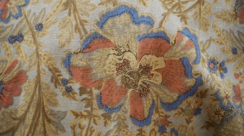 他の写真1: 花柄 レトロワンピース コットン ノーカラー[52153]