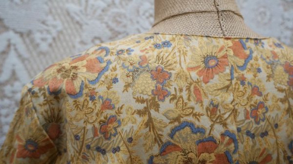 画像10: 花柄 レトロワンピース コットン ノーカラー[52153]