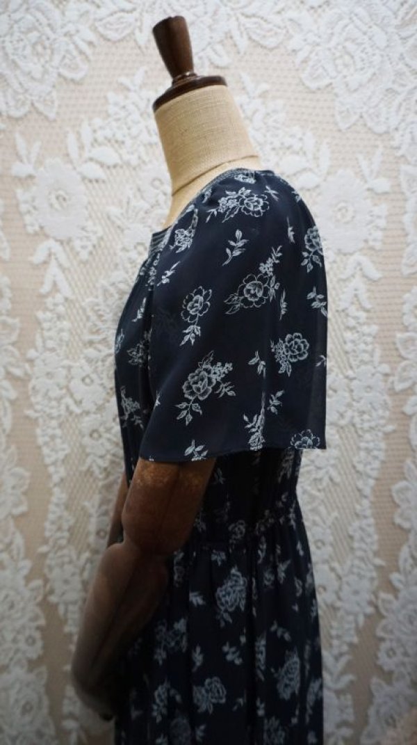 画像7: 花柄 レトロワンピース レトロカラー[52155]