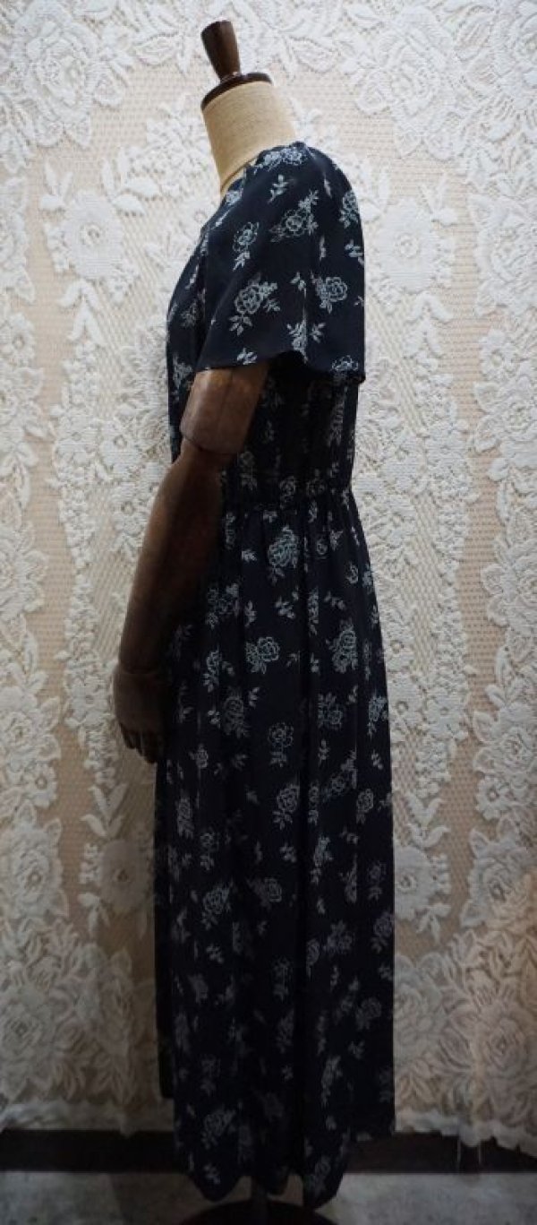 画像3: 花柄 レトロワンピース レトロカラー[52155]