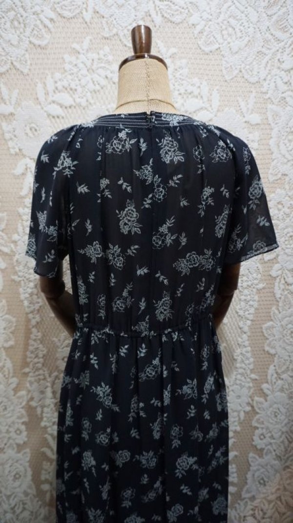 画像8: 花柄 レトロワンピース レトロカラー[52155]