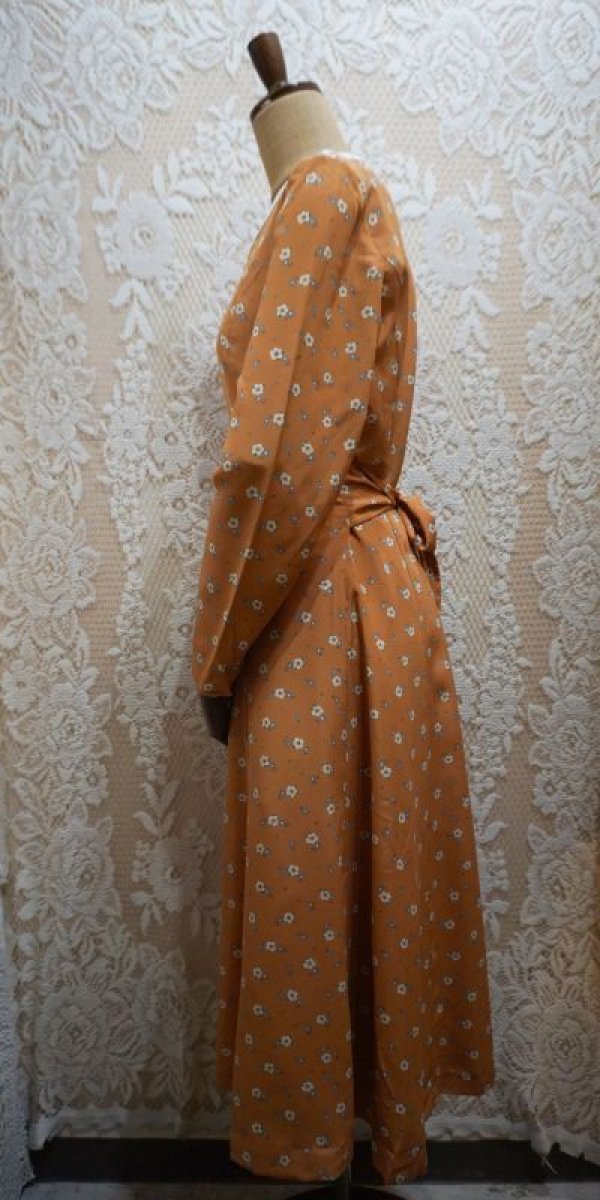 画像3: 花柄 長袖 レトロワンピース レースカラー [55919]