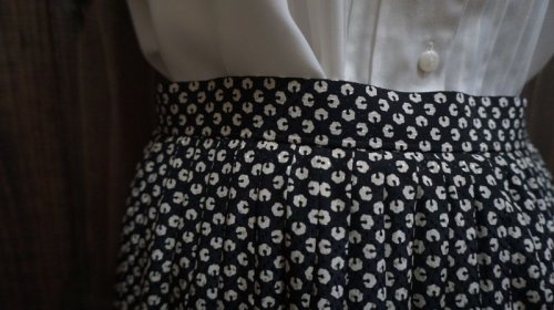 他の写真1: レトロ幾何学柄 白黒 レトロスカート /w64cm [41526]