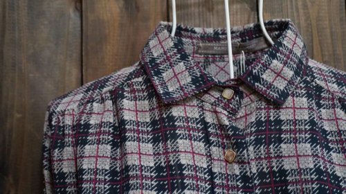 他の写真1: チェック柄  長袖ブラウス レギュラーカラー [15401]