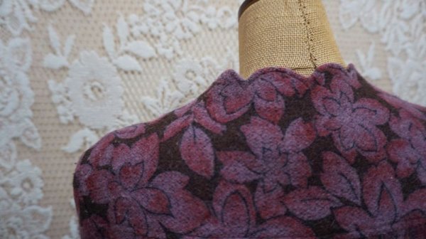 画像6: 花柄 パープル系 長袖ワンピース [55972]