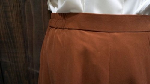 他の写真1: 無地 ブラウン スカート フレア /w62cm [45213]