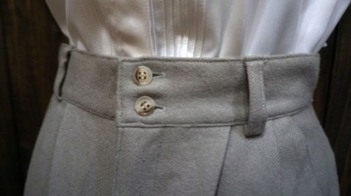 他の写真1: 無地  ウール タックパンツ/w62cm[41192]