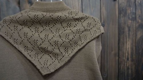 他の写真1: ブラウン 混コットン ニットセーター セーラーカラー 未使用タグ有[25183]