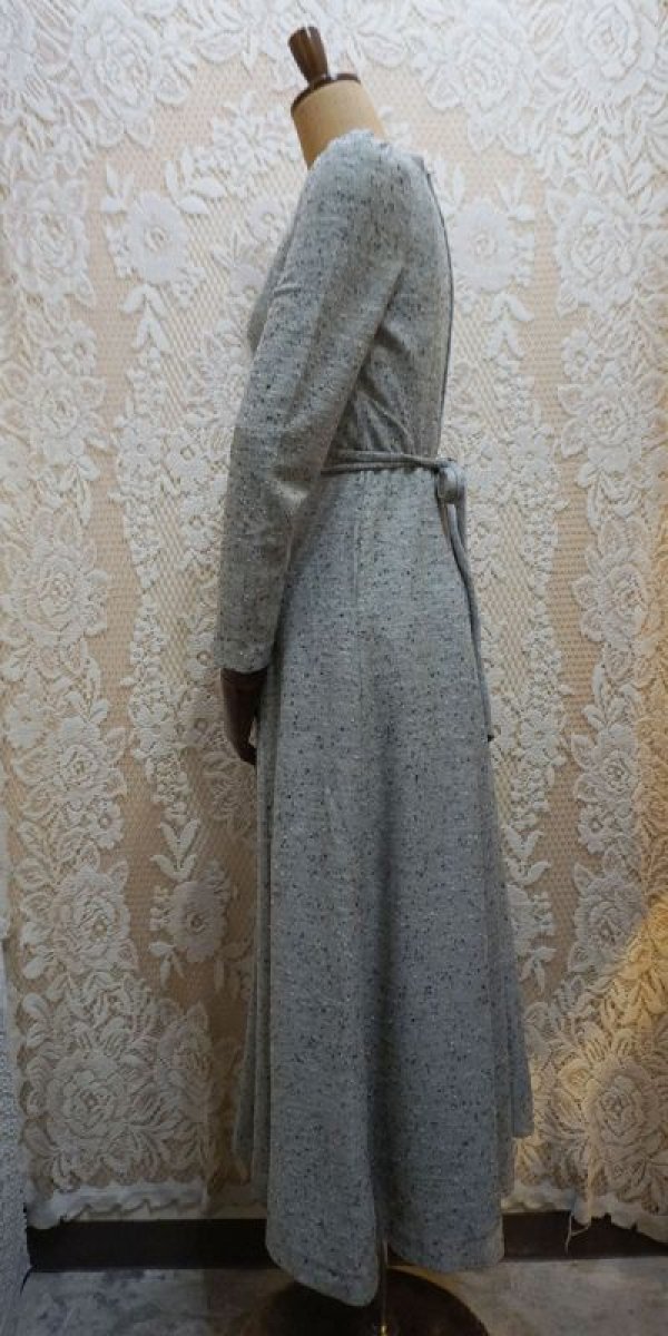 画像3: グレー 長袖 レトロワンピース レースカラー[55283]