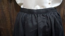 他の写真1: "ハナエモリ" 無地 ブラック リネン スカート フレア /w63cm [41603]